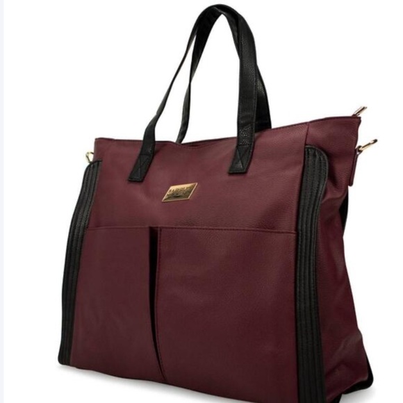 Badgley Mischka Rose XL Vegan Leather Travel Tote Weekender Bag luggage bag - Picture 16 of 16